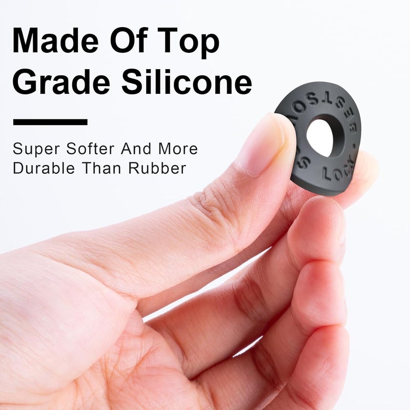 BestSounds Guitar Strap Blocks, 6PCS Premium Silicone Safety Locks (O Black) - Image 5